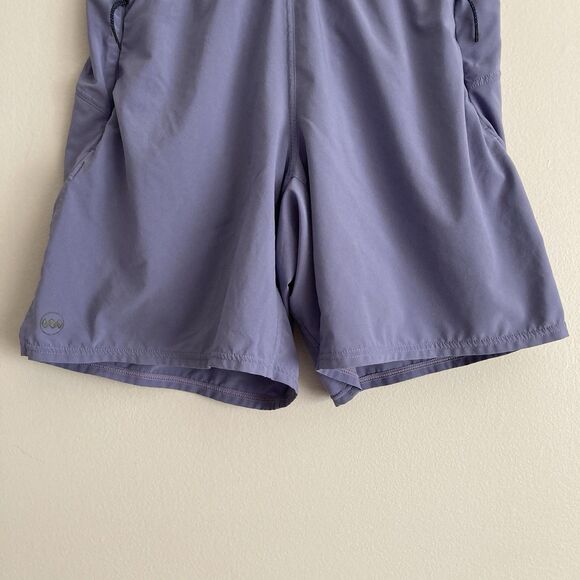 Janji Traverse 2-in-1 Running Shorts Mens Small Blue Purple Lined 7" Inseam - Picture 4 of 8
